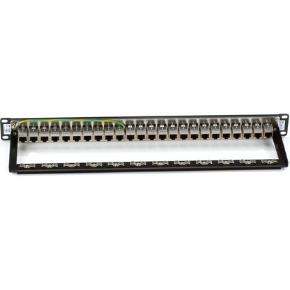 Black Box CAT6 Patch Panel - Feed-Through 1U Shielded 24-Port