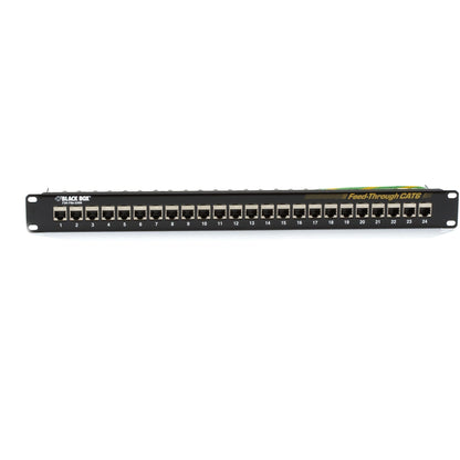 Black Box CAT6 Patch Panel - Feed-Through 1U Shielded 24-Port