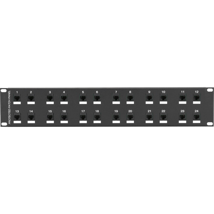 Black Box CAT6 Surge-Protected Patch Panel - 2U 24-Port