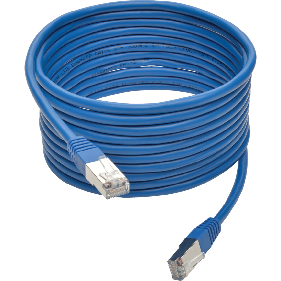 Tripp Lite Cat5e 350 MHz Molded Shielded (STP) Ethernet Cable (RJ45 M/M) PoE Blue 15 ft. (4.57 m)