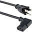 StarTech.com 10ft (3m) Computer Power Cord NEMA 5-15P to Right Angle C13 10A 125V 18AWG Replacement AC Power Cord Monitor Power Cable