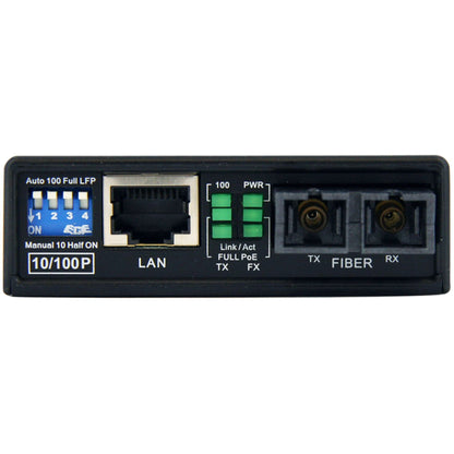 StarTech.com 10/100 Multi Mode Fiber to Ethernet Media Converter SC 2km with PoE