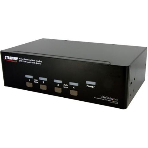 StarTech.com 4 Port Dual DVI USB KVM Switch w/ Audio & USB Hub