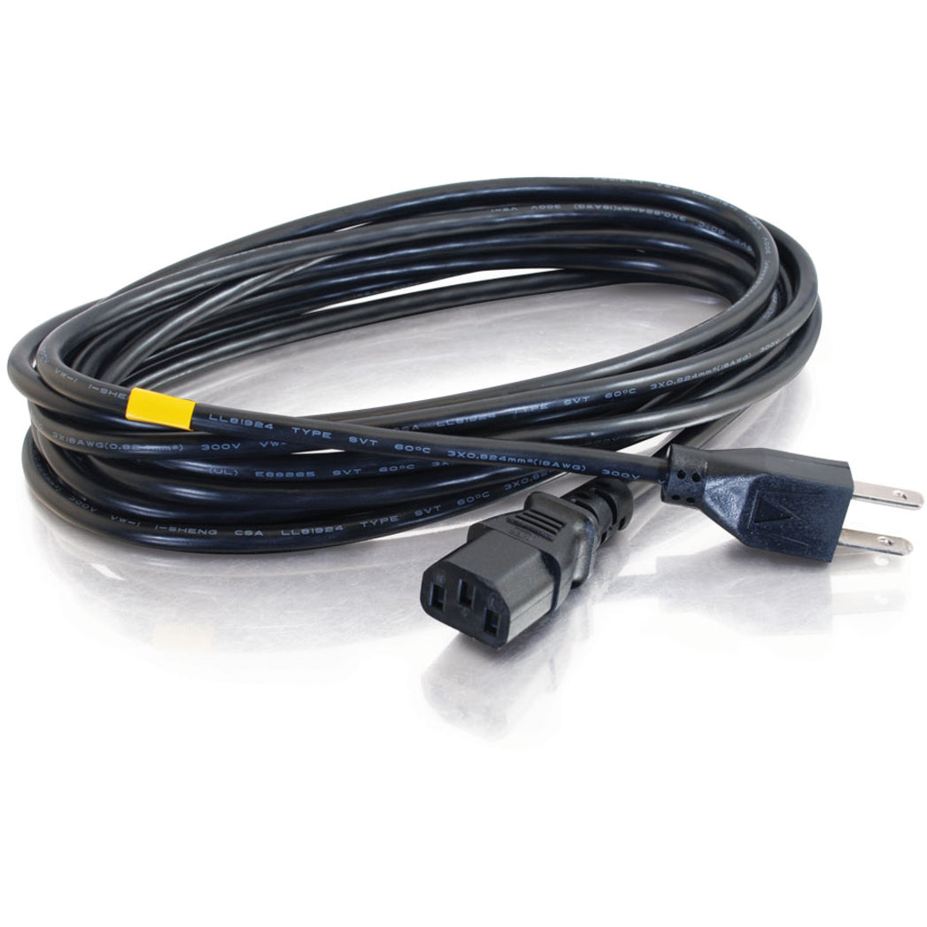 C2G 12ft Power Cord - 18 AWG - NEMA 5-15P to IEC320C13