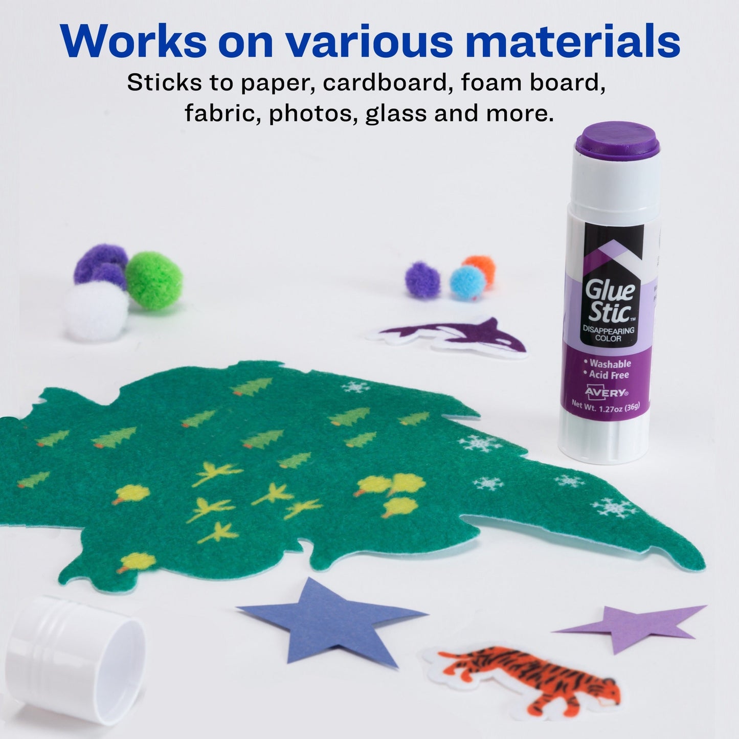 Avery&reg; Glue Stic with Disappearing Purple Color