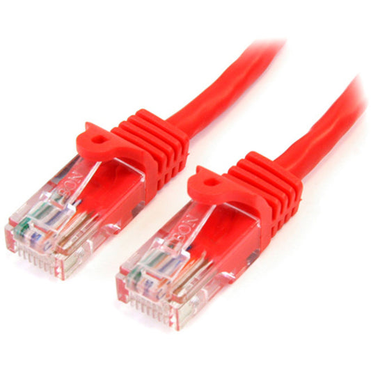 30FT RED CAT5E CABLE SNAGLESS  