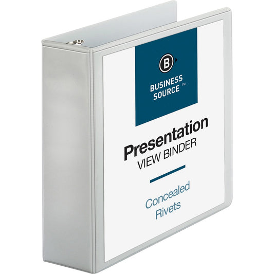 Business Source Round Ring Standard View Binders