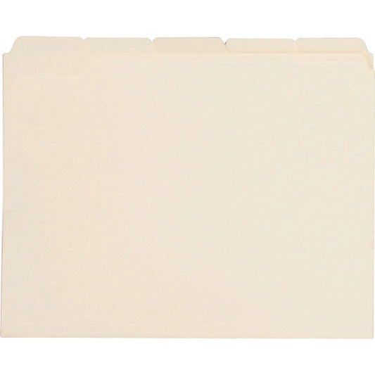 Business Source 1/5 Tab Cut Letter Recycled Top Tab File Folder