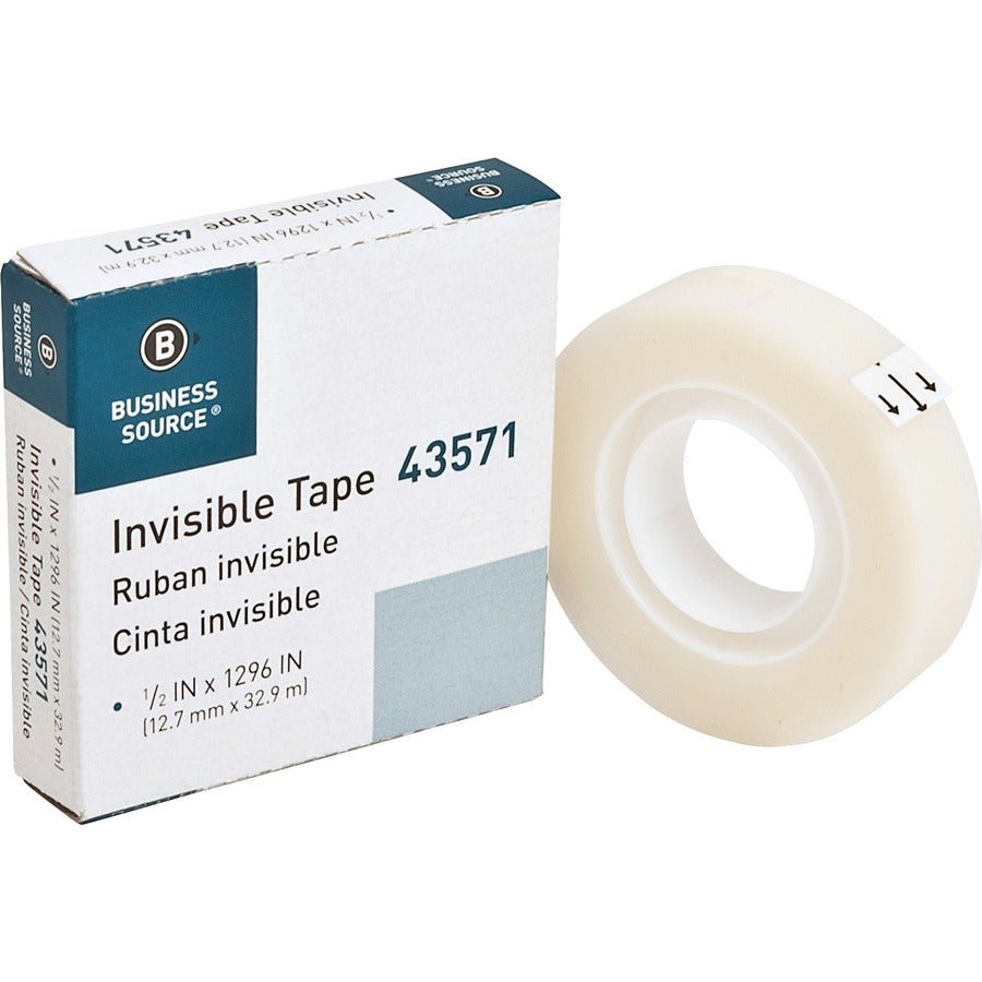 Business Source 1/2" Invisible Tape Refill Roll