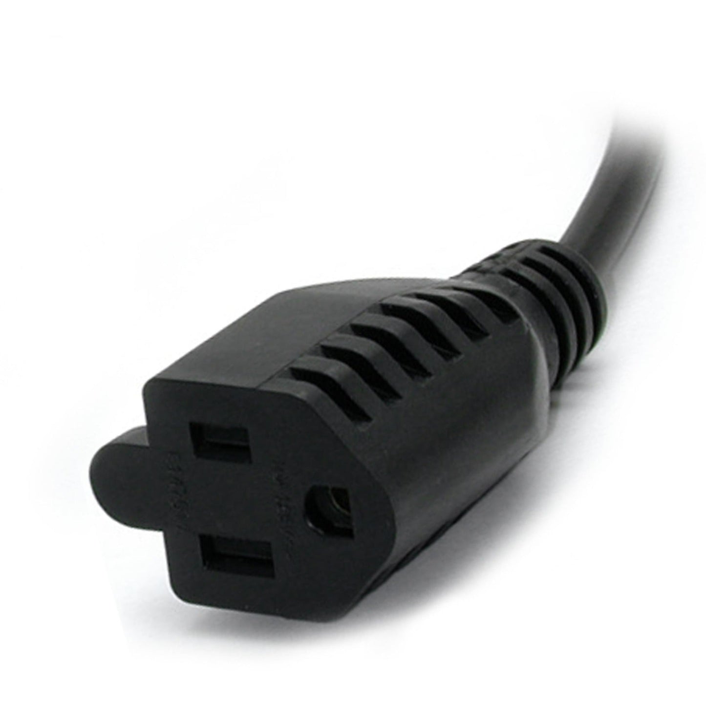 StarTech.com 1ft (0.3m) Power Extension Cord IEC C14 to NEMA 5-15R 10A 125V 18AWG Black Outlet Extension Cable for Power Supplies