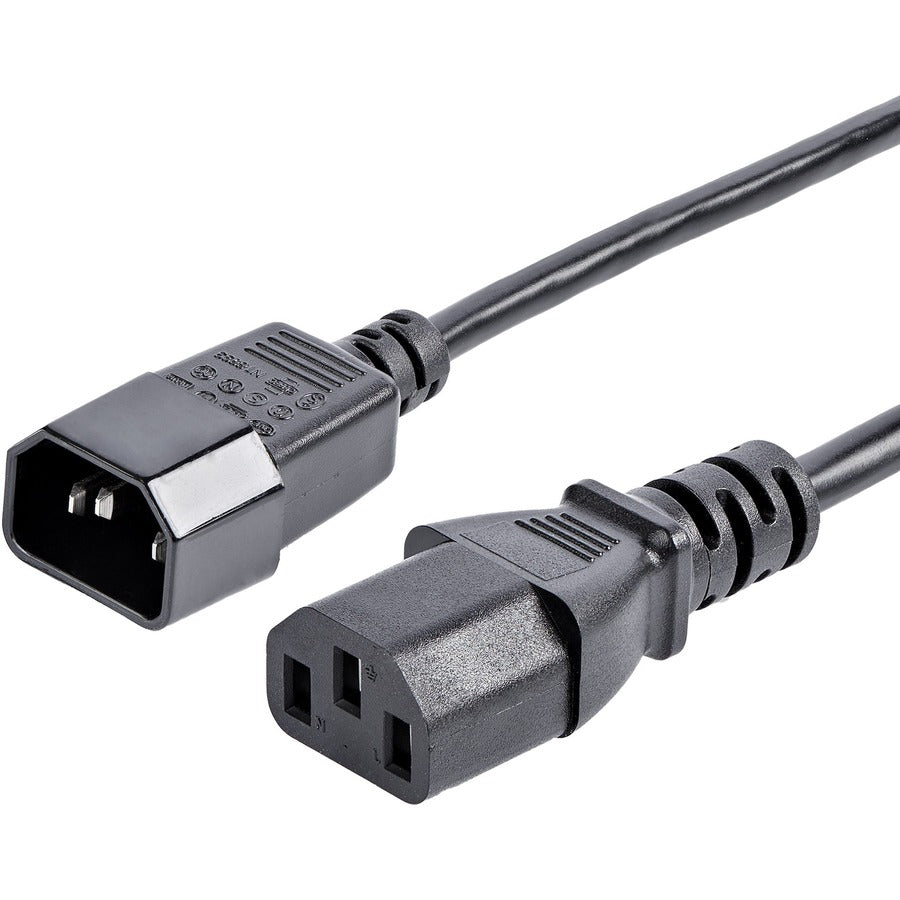 StarTech.com 6ft (1.8m) Power Extension Cord C14 to C13 10A 125V 18AWG Computer Power Cord Extension Power Supply Extension Cable