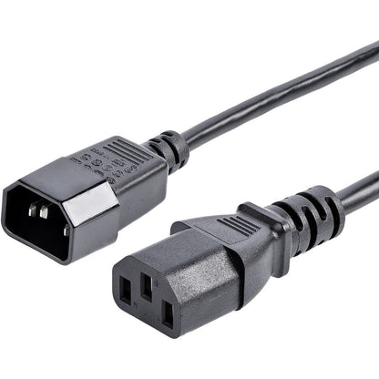 StarTech.com 6ft (1.8m) Power Extension Cord C14 to C13 10A 125V 18AWG Computer Power Cord Extension Power Supply Extension Cable
