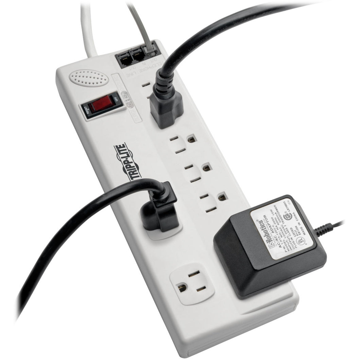 Tripp Lite Protect It! 8-Outlet Computer Surge Protector 8 ft. (2.43 m) Cord 3150 Joules Tel/Modem/Fax Protection TAA