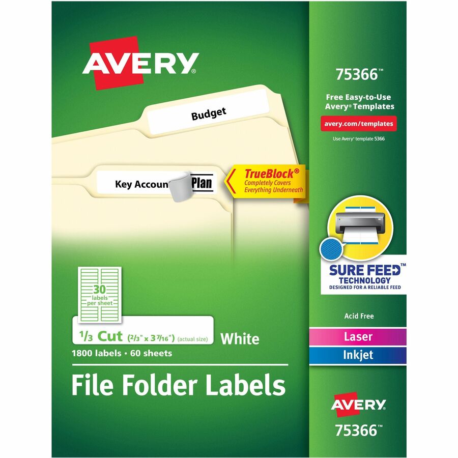 Avery&reg; TrueBlock File Folder Labels