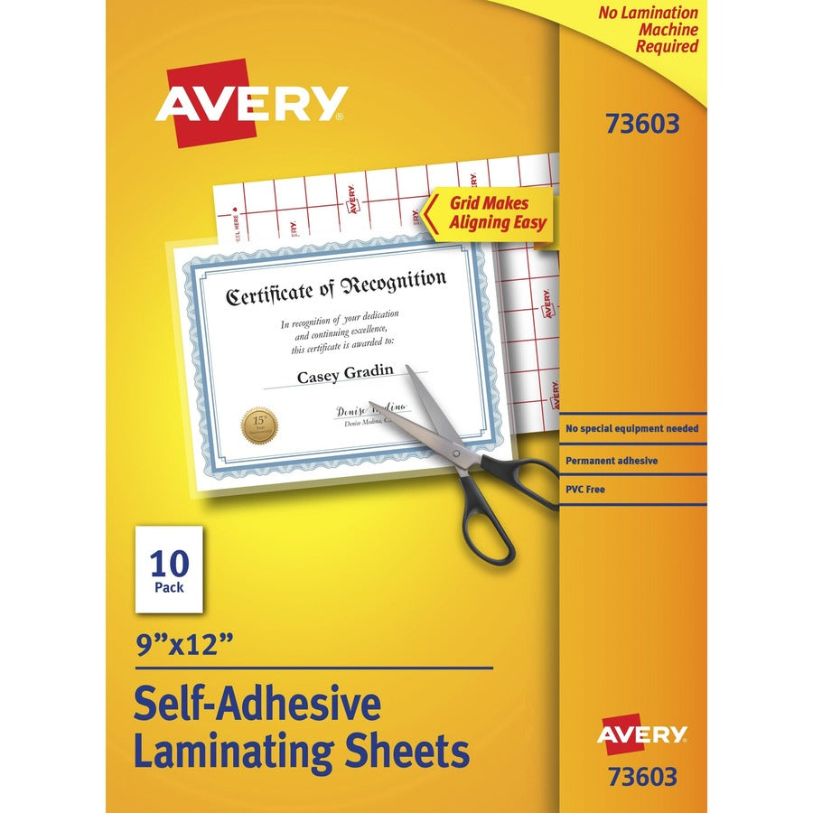 Avery&reg; Self-Adhesive Laminating Sheets