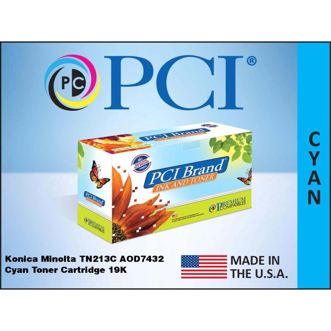 Premium Compatibles Laser Toner Cartridge - Alternative for Konica Minolta TN213C - Cyan - 1 / Each