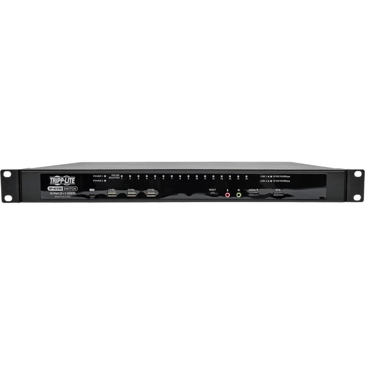 Tripp Lite NetDirector 16-Port Cat5 KVM over IP Switch Virtual Media 2 Remote + 1 Local User 1U Rack-Mount TAA