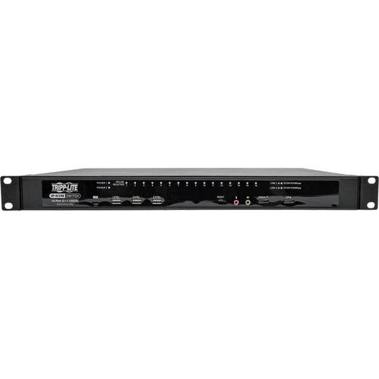 Tripp Lite NetDirector 16-Port Cat5 KVM over IP Switch Virtual Media 2 Remote + 1 Local User 1U Rack-Mount TAA