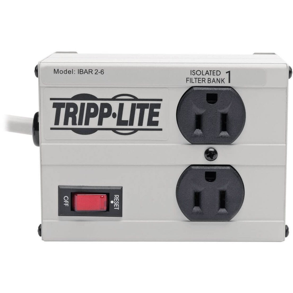 Tripp Lite Isobar 2-Outlet Surge Protector 6 ft. Cord with Right-Angle Plug 1410 Joules Metal Housing