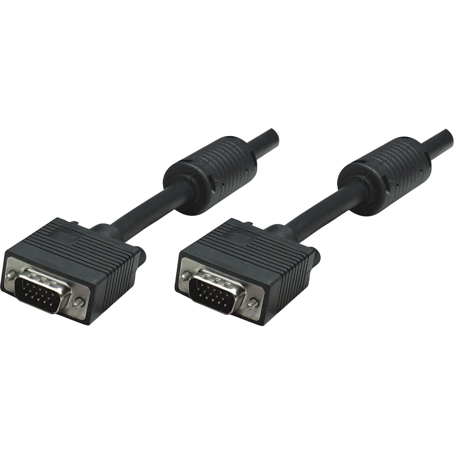 Manhattan SVGA HD15 Male to HD15 Male Monitor Cable with Ferrite Cores 6' Black