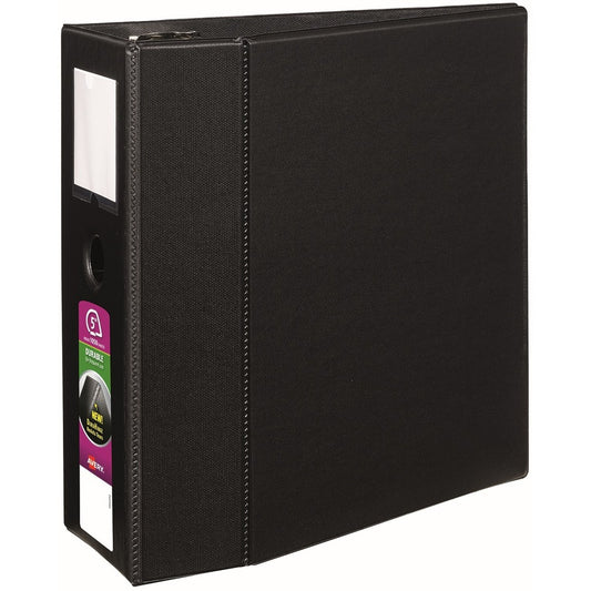 Avery&reg; Durable 3 Ring Binder 5" One Touch EZD Rings Label Holder Locking Rings 1 Black Binder (08901)