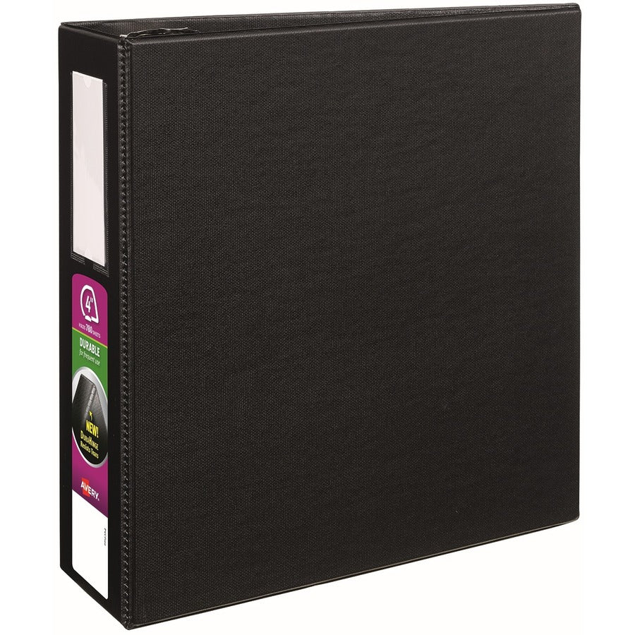 Avery&reg; Durable 3 Ring Binder 4" One Touch EZD Rings Label Holder 1 Black Binder (08802)