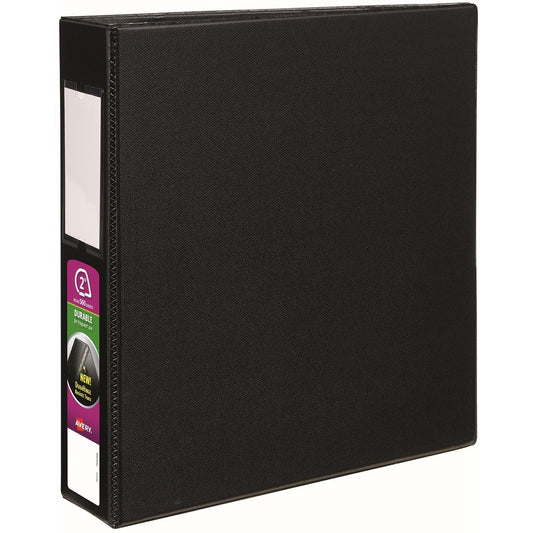 Avery&reg; Durable 3 Ring Binder 2" One Touch EZD Rings Label Holder 1 Black Binder (08502)