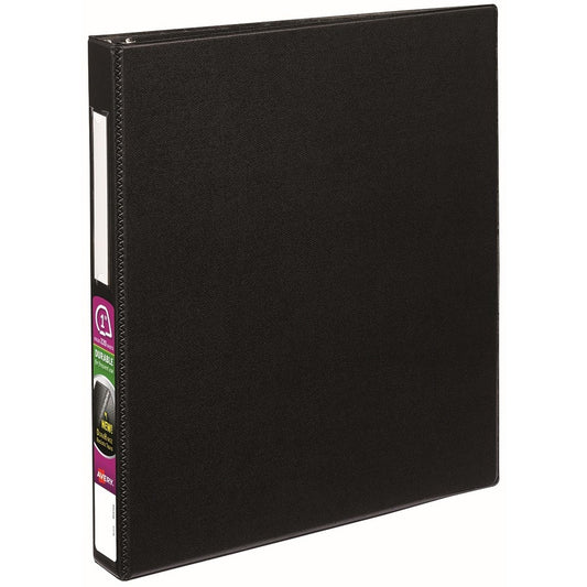 Avery&reg; Durable 3 Ring Binder 1" One Touch EZD Rings Label Holder 1 Black Binder (08302)