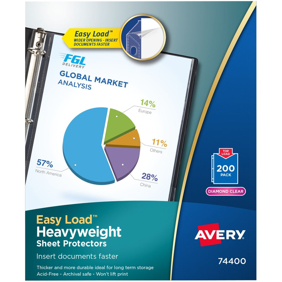 Avery&reg; Heavyweight Sheet Protectors Archival Safe 200 Protectors