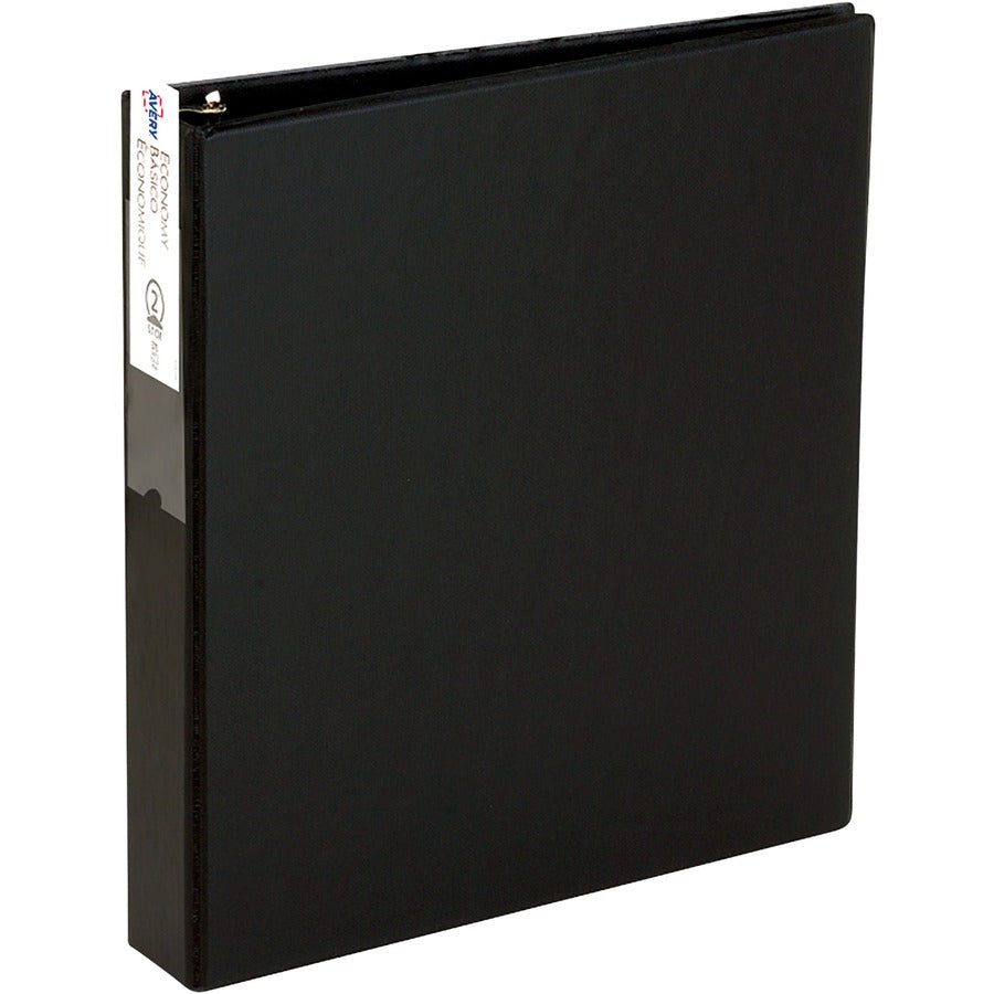 Avery&reg; Economy 3 Ring Binder 3" Round Rings Label Holder 1 Black Binder (04601)