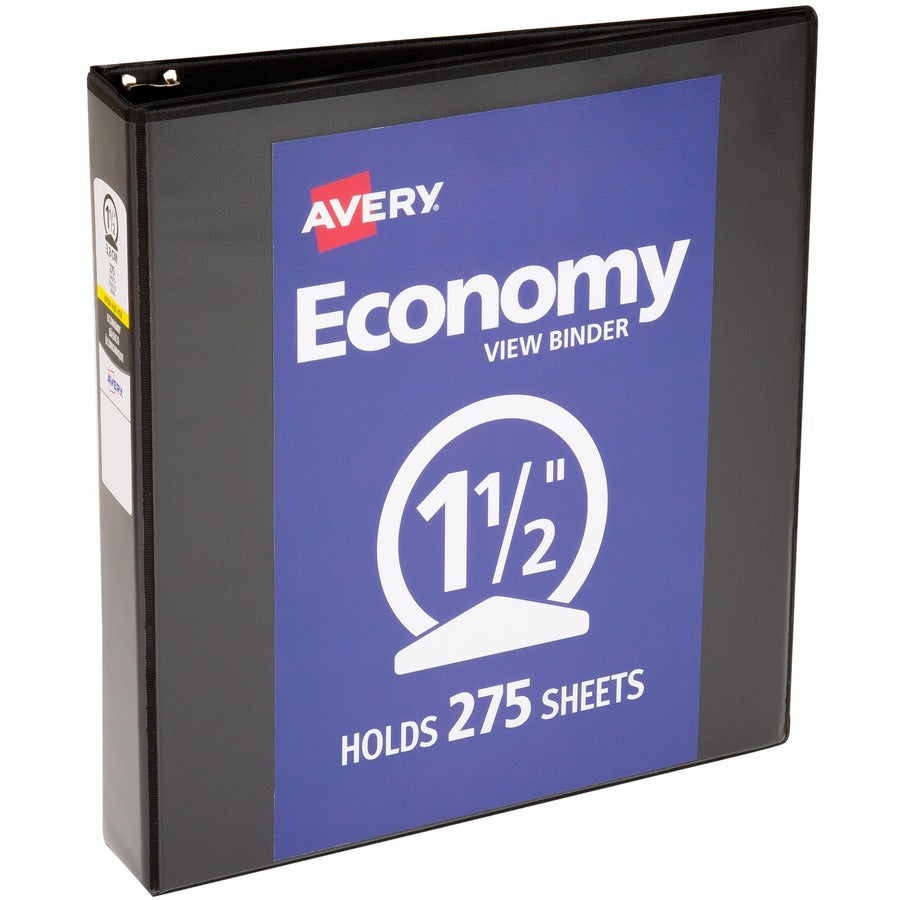 Avery&reg; Economy View 3 Ring Binder 1.5" Round Rings 1 Black Binder (05725)