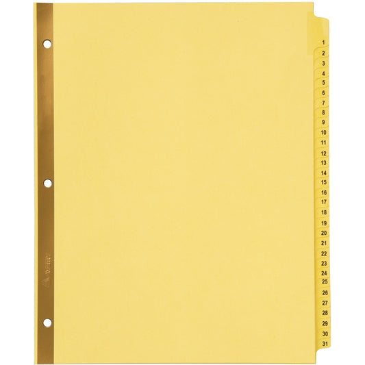 Avery&reg; Preprinted Laminated Tab Dividers Gold Reinforced Binding Edge 1-31 Tabs 1 Set (11308)