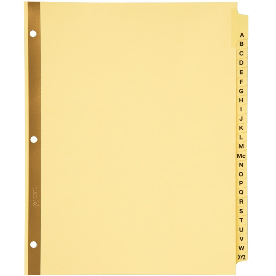 Avery&reg; Preprinted Laminated Tab Dividers Gold Reinforced Binding Edge A-Z-Tab 25 Tabs (11306)