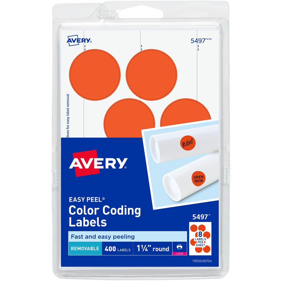 Avery&reg; Avery Removable Color Coding Labels 1-1/4" Round 400 Labels