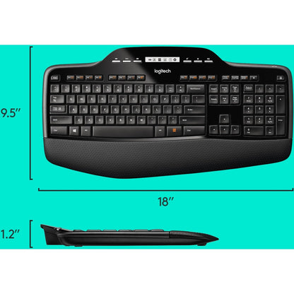 Logitech MK710 Wireless Keyboard and Mouse Combo for Windows 2.4GHz Advanced Wireless Wireless Mouse Multimedia Keys 3-Year Battery Life PC/Mac