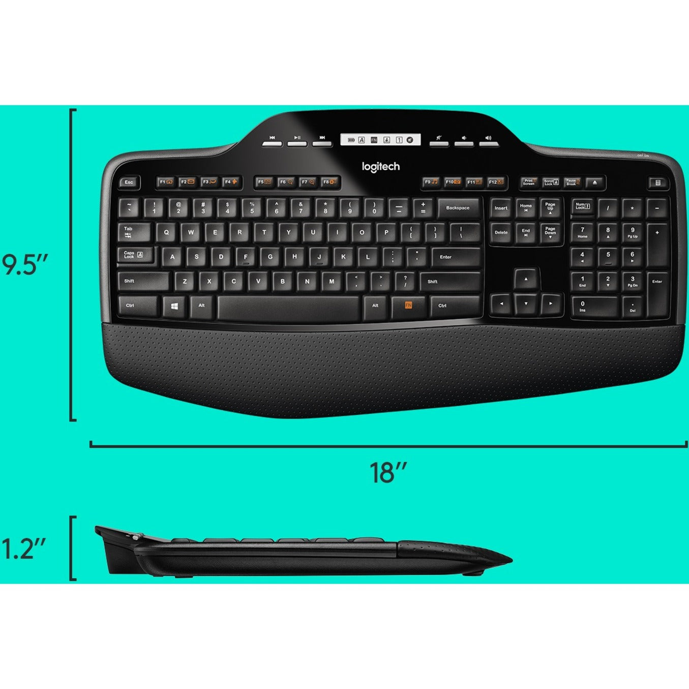 Logitech MK710 Wireless Keyboard and Mouse Combo for Windows 2.4GHz Advanced Wireless Wireless Mouse Multimedia Keys 3-Year Battery Life PC/Mac