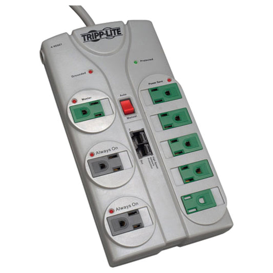 Tripp Lite Eco-Surge 8-Outlet Surge Protector 8 ft. (2.43 m) Cord 2160 Joules Diagnostic LEDs