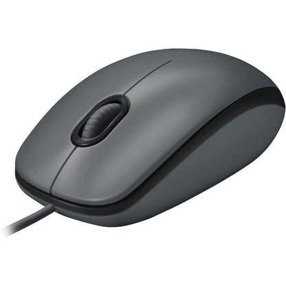 Logitech M100 Wired USB Mouse 3-Buttons1000 DPI Optical Tracking Ambidextrous Compatible with PC Mac Laptop (Gray)