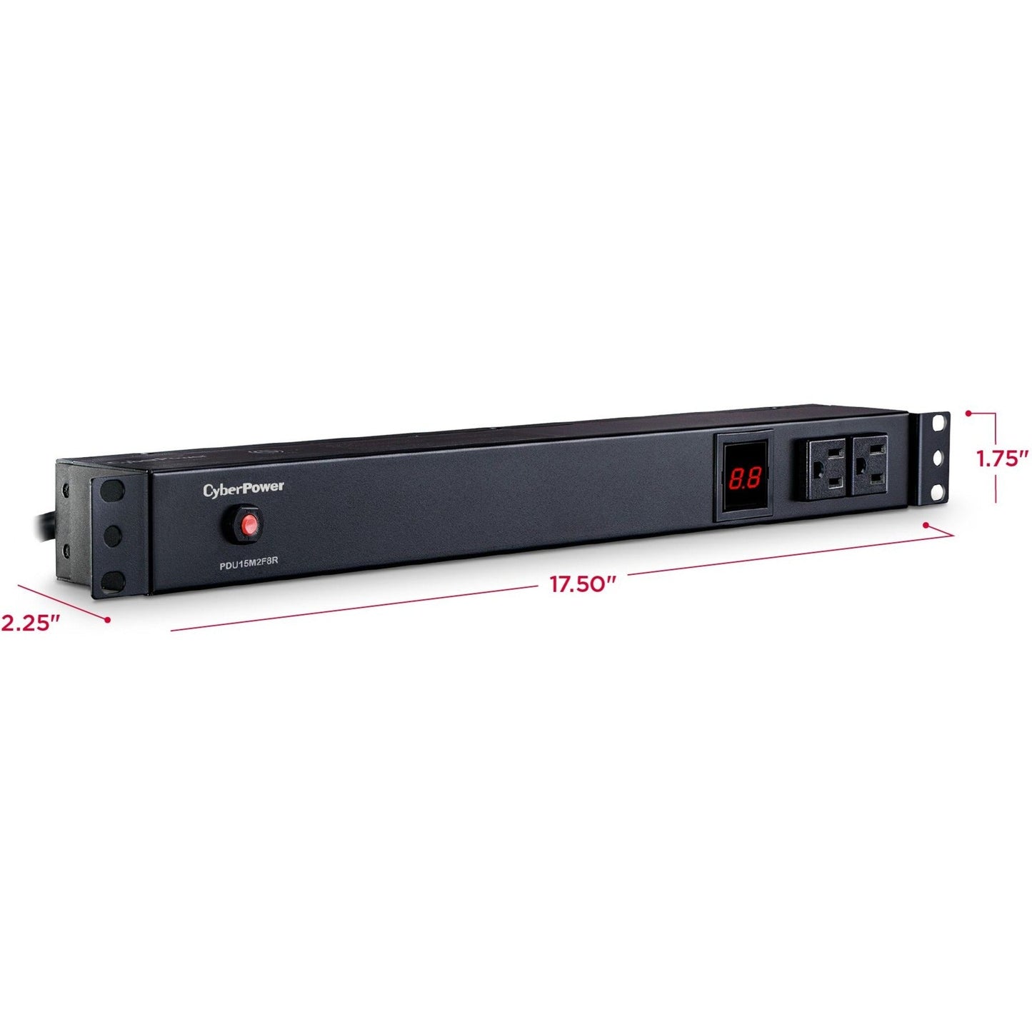 CyberPower PDU15M2F8R Single Phase 100 - 125 VAC 15A Metered PDU