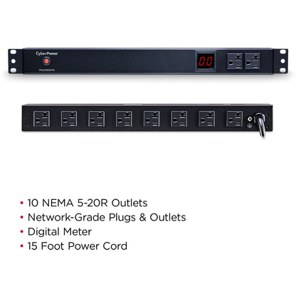 CyberPower PDU20M2F8R 100 - 125 VAC 20A Metered PDU