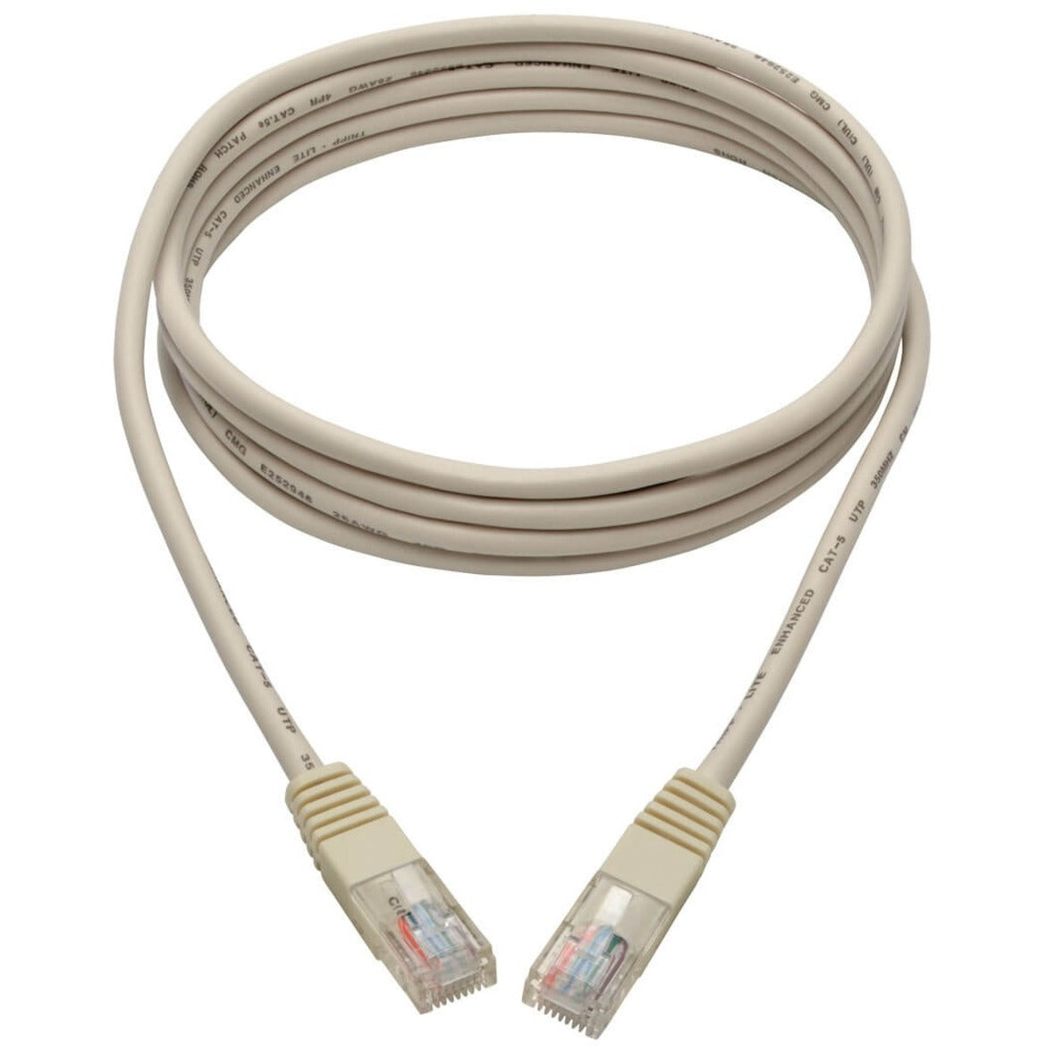 Tripp Lite Cat5e 350 MHz Molded (UTP) Ethernet Cable (RJ45 M/M) PoE White 7 ft. (2.13 m)