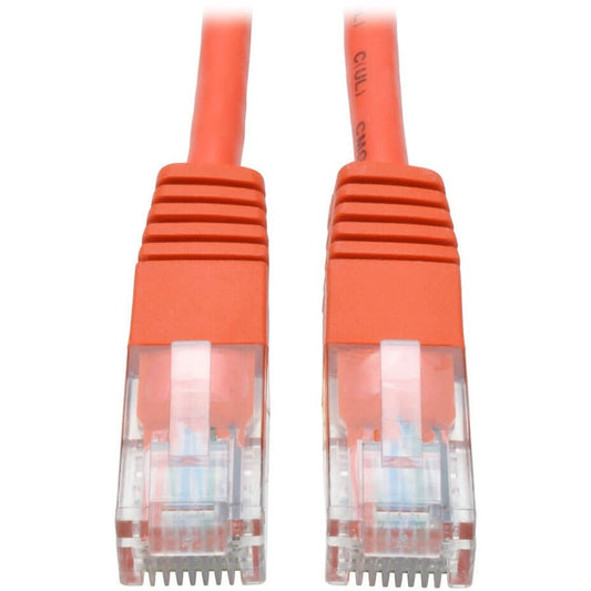 Tripp Lite Cat5e 350 MHz Molded (UTP) Ethernet Cable (RJ45 M/M) PoE Orange 14 ft. (4.27 m)