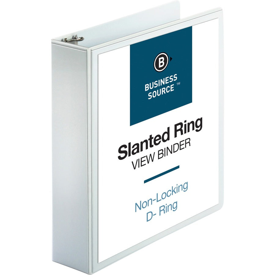 Business Source Basic D-Ring White View Binders