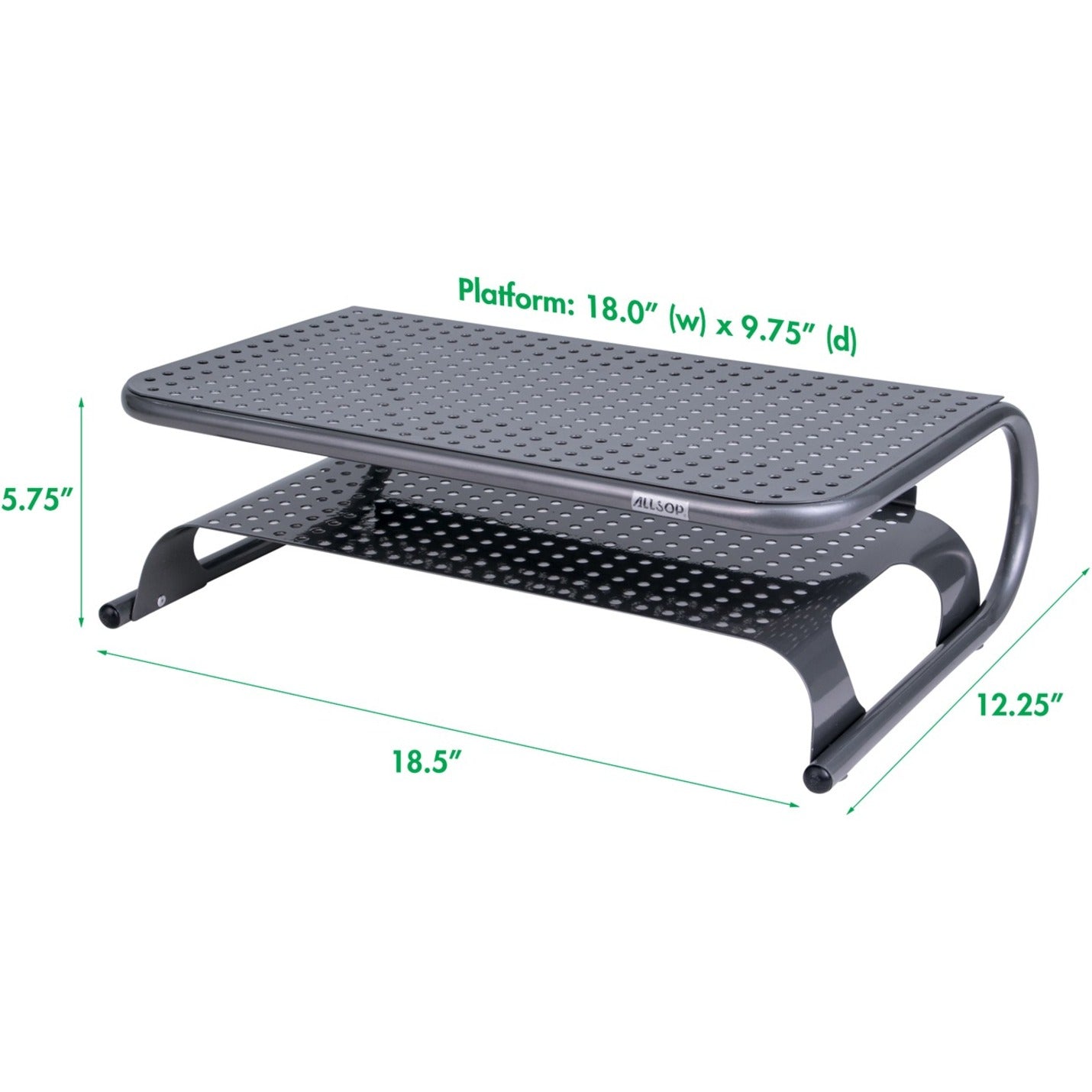 Allsop Metal Art Printer Stand 18 x 9.75 Wide Platform - Pewter (27873)