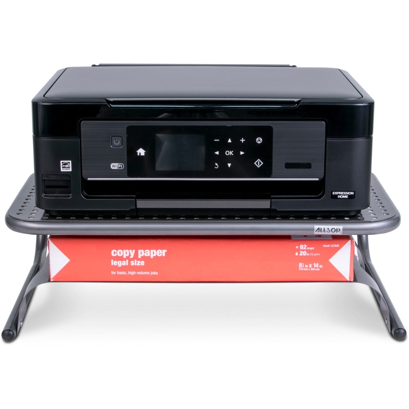 Allsop Metal Art Printer Stand 18 x 9.75 Wide Platform - Pewter (27873)
