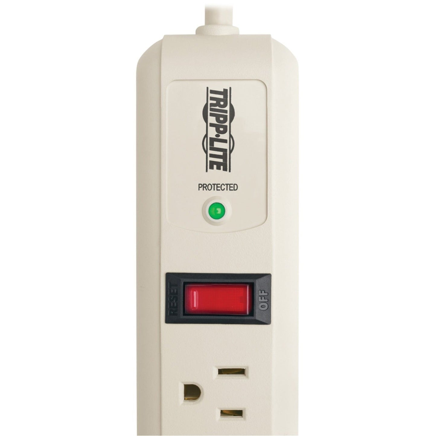 Tripp Lite Protect It! 7-Outlet Surge Protector 4 ft. (1.22 m) Cord 1080 Joules 1 Diagnostic LED Light Gray Housing