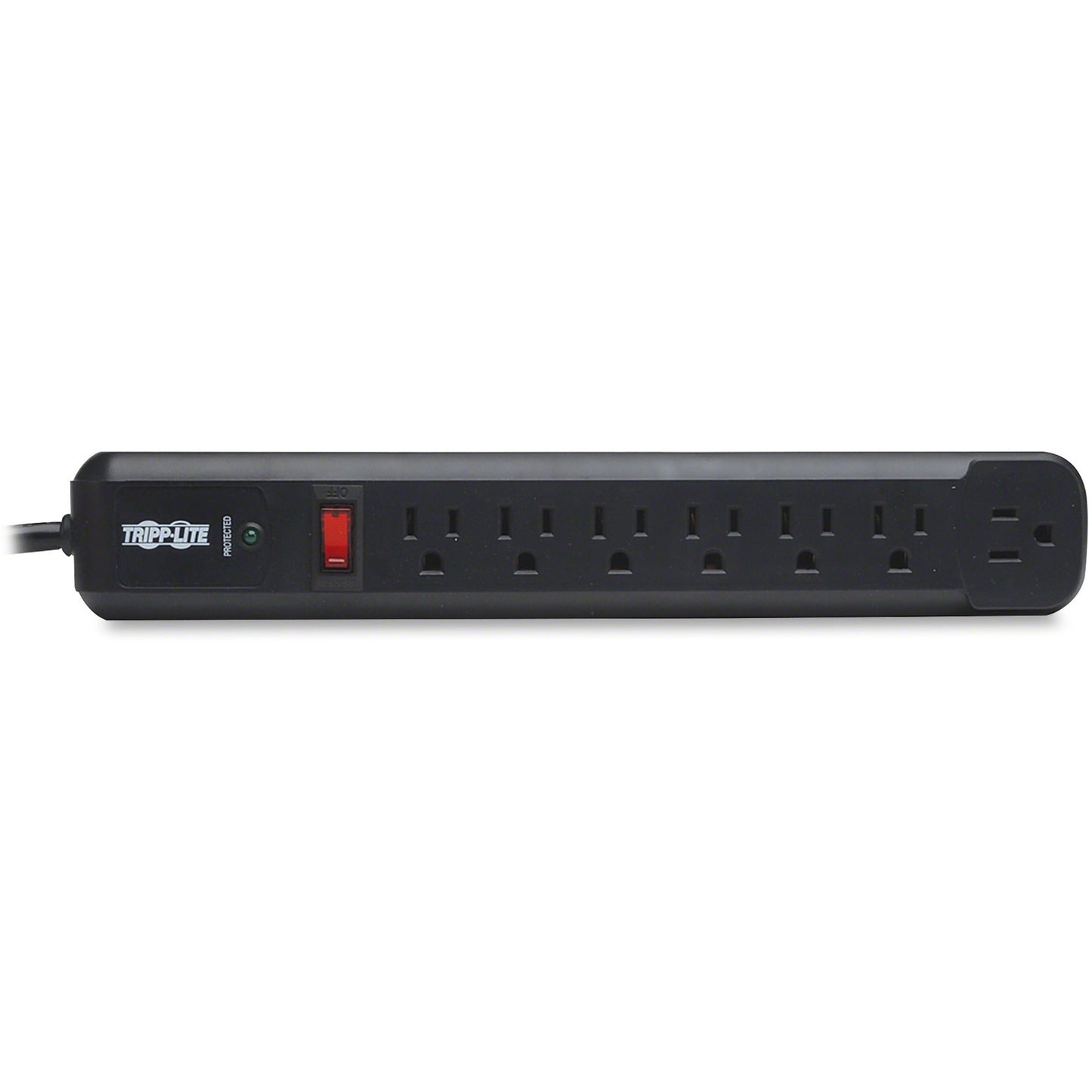 Tripp Lite Protect It! 7-Outlet Surge Protector 6 Right-Angle Outlets 4 ft. (1.22 m) Cord 1080 Joules Diagnostic LED Black Housing