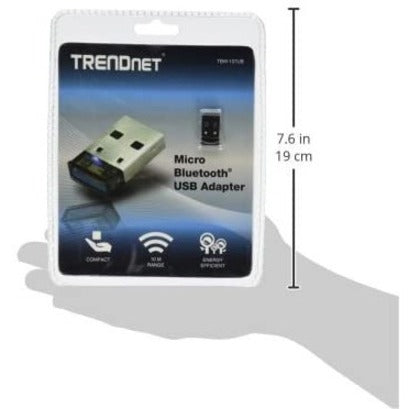 TRENDnet Low Energy Micro Bluetooth 4.0 Class I USB 2.0 with Distance up to 10 Meters/32.8 Feet. Compatible with Win 8.1/8/7/Vista/XP. Classic Bluetooth Stereo headset TBW-107UB