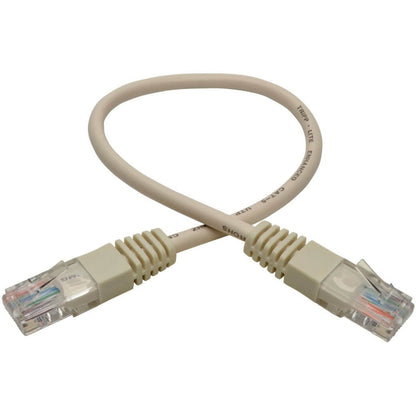 Tripp Lite Cat5e 350 MHz Molded (UTP) Ethernet Cable (RJ45 M/M) PoE White 1 ft. (0.31 m)