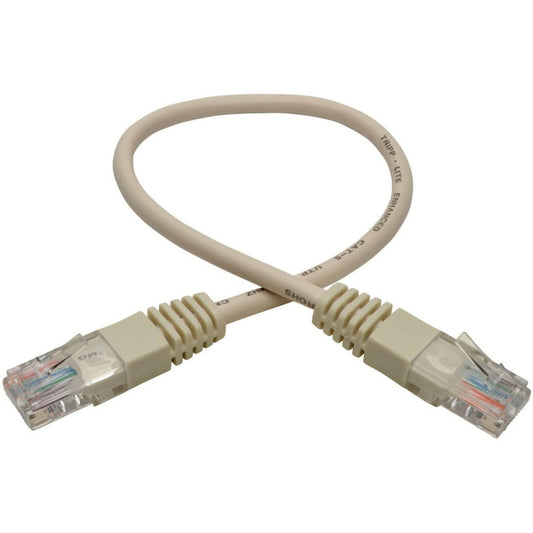 Tripp Lite Cat5e 350 MHz Molded (UTP) Ethernet Cable (RJ45 M/M) PoE White 1 ft. (0.31 m)